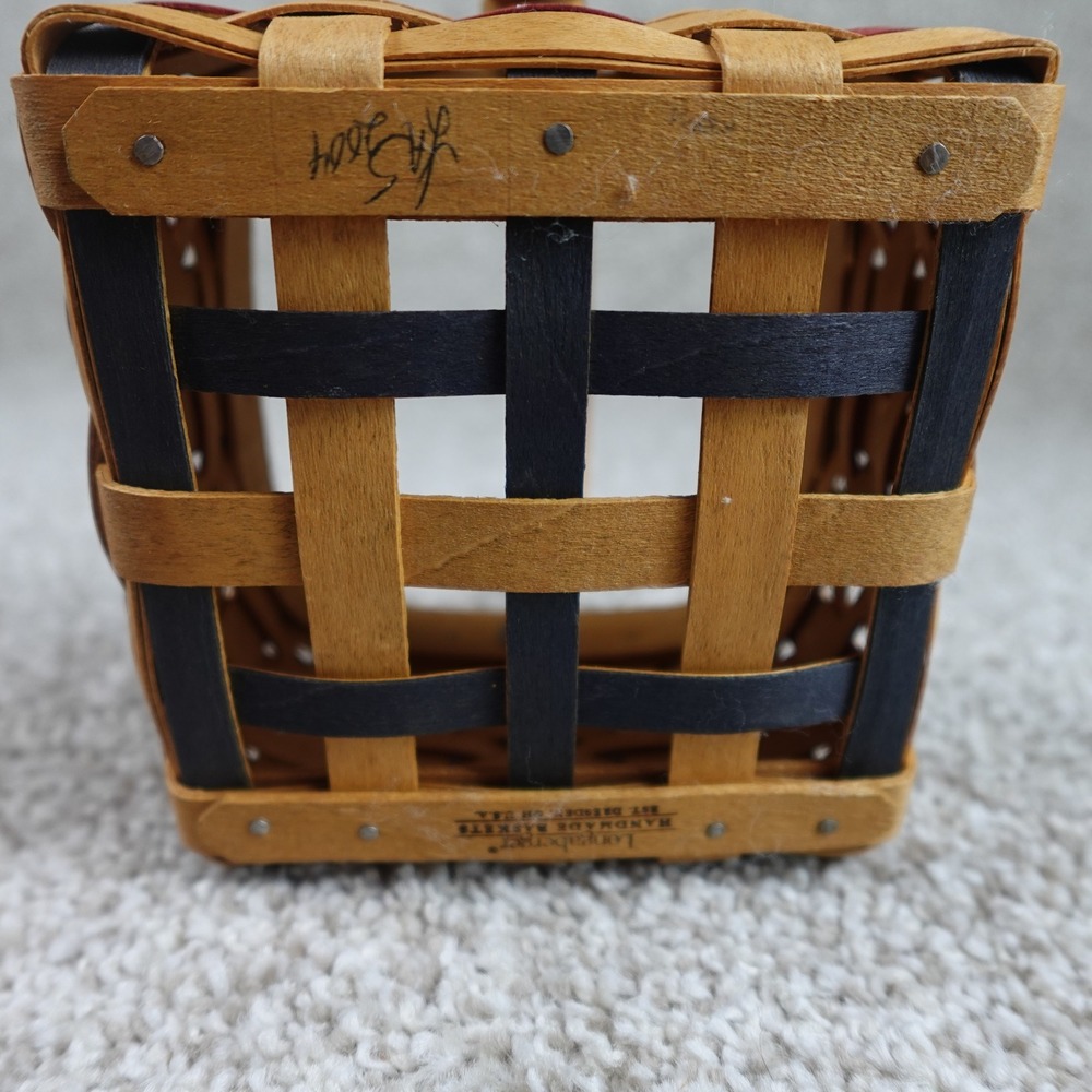 Longaberger 2004 Dresden Basket Set Patriotic Flag Liner Lid Protector Red Blue - Picture 6 of 13